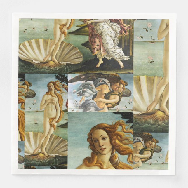 Serviette En Papier Sandro Botticelli "The Birth of Venus - collage" (Devant)