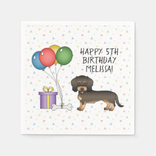Serviette En Papier Sanglier à poil dur Dachshund Chien - Anniversaire