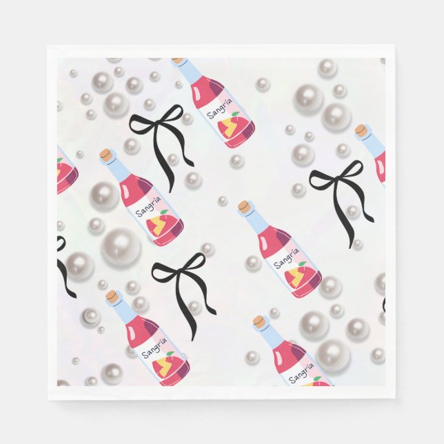 Serviette En Papier Sangria, Perles, Vaches (Devant)