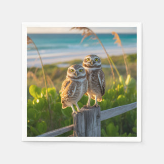 Serviette En Papier Sanibel Island Florida couple de chouette bractée