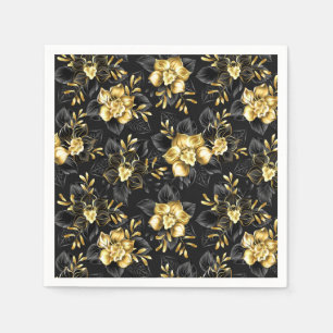 Serviette En Papier Sans couture avec orchidées de bijoux