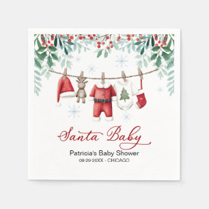 Serviette En Papier Santa Baby Fête Prénatale de Noël