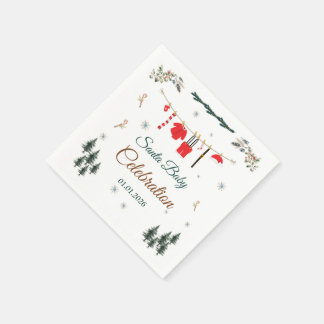 Serviette En Papier Santa Baby Fête Prénatale Thème de Noël