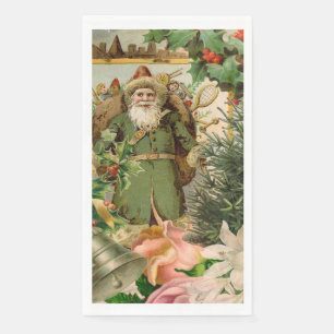 Serviette En Papier Santa Claus Noël Antiquité Belle Art