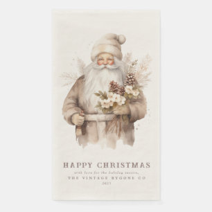 Serviette En Papier Santa Claus Vintage Vacances Guest Papier de servi