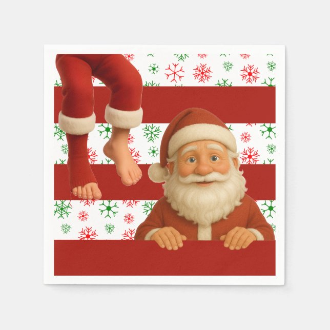 Serviette En Papier Santa Face | North Pole Spirits Christmas  (Devant)