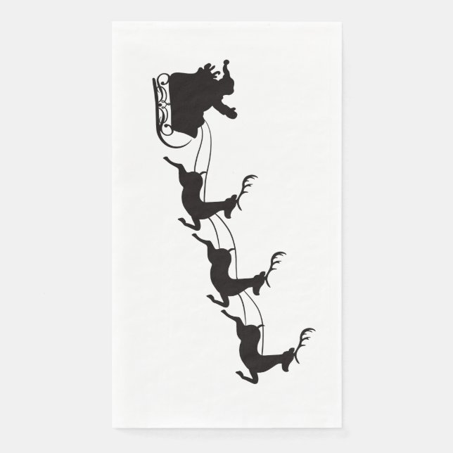 Serviette En Papier Santa Sleigh And Reindeer (Devant)