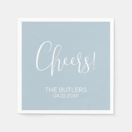 Serviette En Papier Santé! Mariage bleu Dusty personnalisé