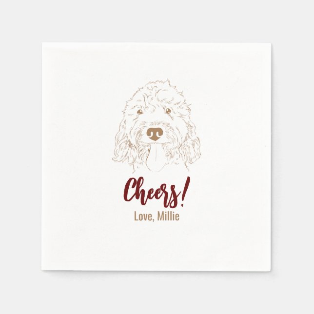 Serviette En Papier Santé! Serviettes Mariage Doodle Doré (Devant)