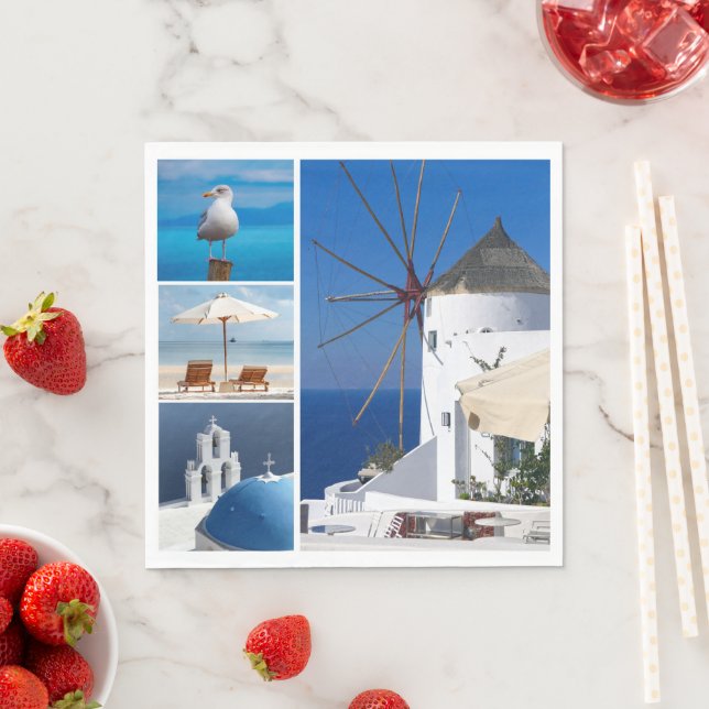 Serviette En Papier Santorin (En situation)