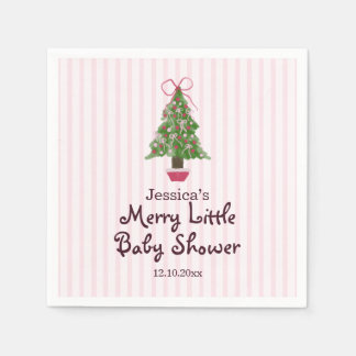 Serviette En Papier Sapin de Noël Baby Shower Merry
