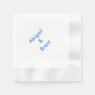 Serviette En Papier Sapphire Blue Modern Coin Mariage Cocktail