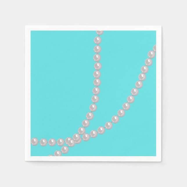 Serviette En Papier Sarcelle et perles (Devant)