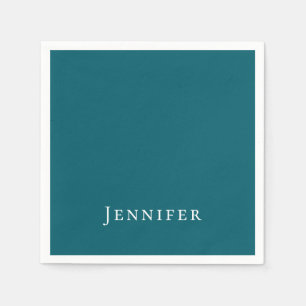 Serviette En Papier Sarcelle foncée Moderne Minimaliste Tendance Votre