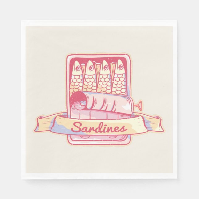 Serviette En Papier Sardines dans une boîte (Devant)