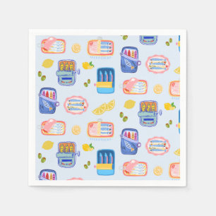 Serviette En Papier Sardines et citrons