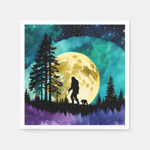 Serviette En Papier Sasquatch et Ours sur la montagne *personnalisez*
