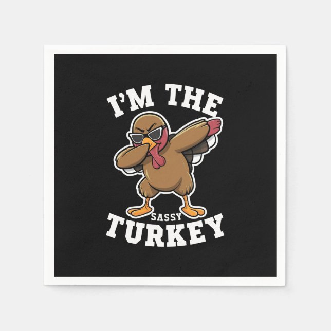 Serviette En Papier Sassy Turquie jumelle la famille Thanksgiving Part (Devant)