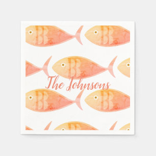 Serviette En Papier Saumon Fish Group Napkins