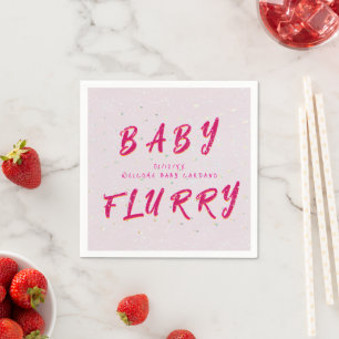 Serviette En Papier Saupoudrer bébé hiver Flurier à neige rose