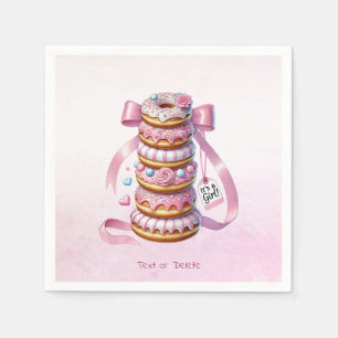 Serviette En Papier Saupoudrer les beignets de ruban rose serviettes