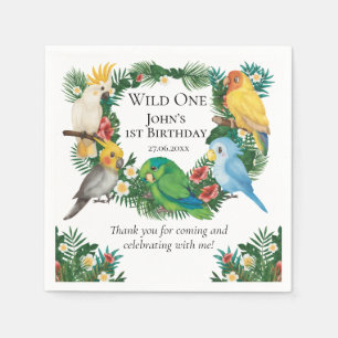 Serviette En Papier Sauvage tropical Un perroquet exotique Verdure Ann