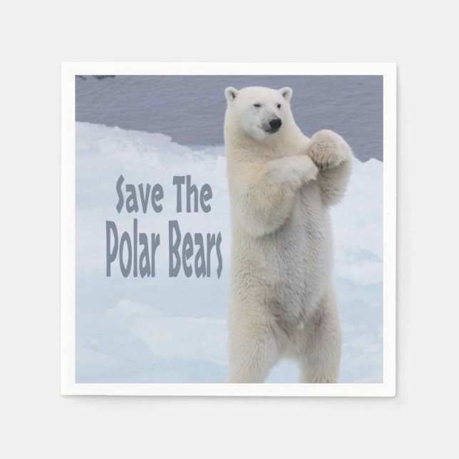 Serviette En Papier Sauvez Les Ours Polaires (Devant)