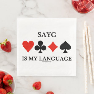Serviette En Papier SAYC Est Ma Langue Quatre Costumes Carte