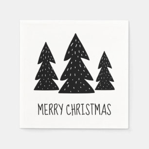 Serviette En Papier Scandi Pins de Whimsical Joyeux Noël