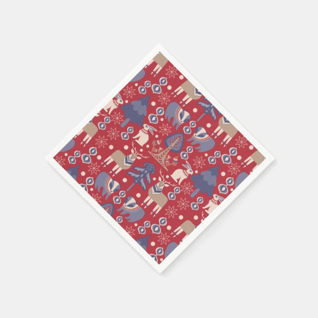Serviette En Papier Scandinave Woodland Nordic Christmas (Coin)