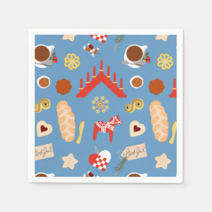 Serviette En Papier Scandinavie/Suédoise Jul Conception de pâtisseries