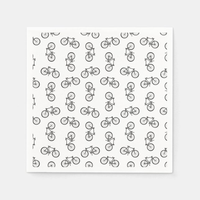 Serviette En Papier Scattered Bicycles Print Pattern CUSTOM BG COLOR (Devant)