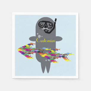 Serviette En Papier Sceau gris Thunder_Cove