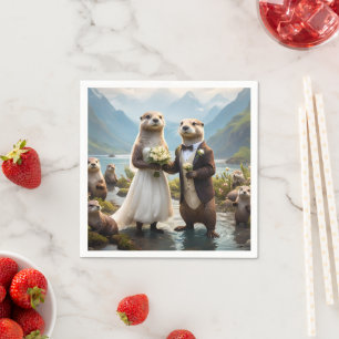 Serviette En Papier **"Scellé avec un baiser : Otterly in Love"**