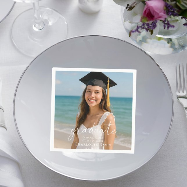 Serviette En Papier Scénario de photo de fête de fin d'études  (Créateur téléchargé)