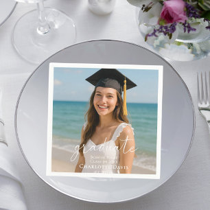 Serviette En Papier Scénario de photo de fête de fin d'études déjeuner