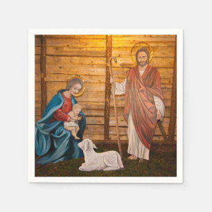 Serviette En Papier Scène de nativité