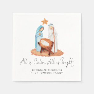 Serviette En Papier Scène De Nativité Minimaliste Tout Est Nom Calme