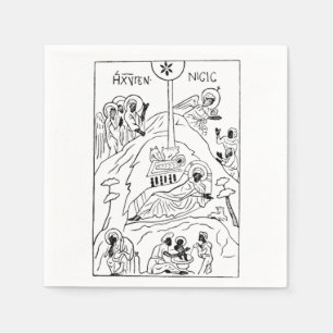 Serviette En Papier Scène de Nativité orthodoxe minimale