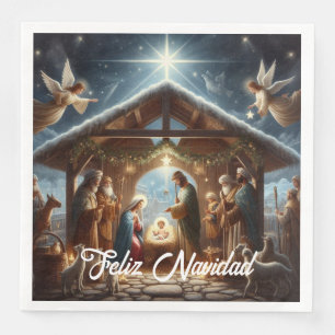 Serviette En Papier Scène de nativité traditionnelle