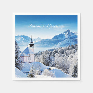 Serviette En Papier Scène hivernale personnalisée 
