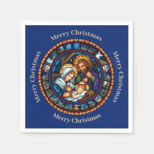Serviette En Papier Scène traditionnelle de la Nativité de Noël