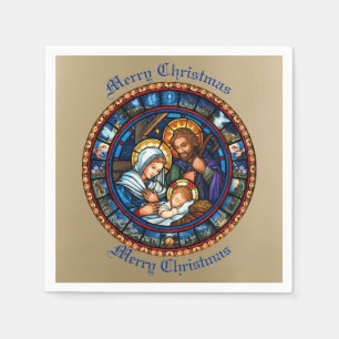 Serviette En Papier Scène traditionnelle de la Nativité de Noël