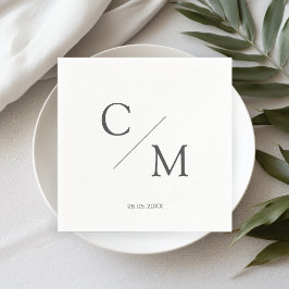 Serviette En Papier Schlicht élégante Monogramm Serviette