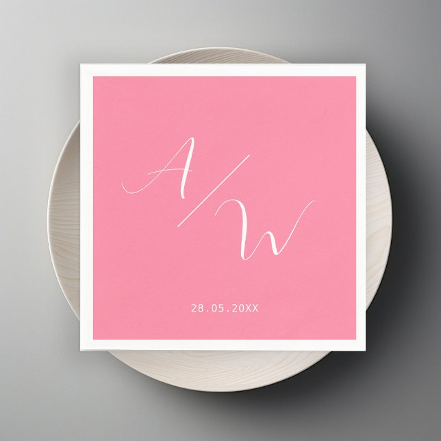 Serviette En Papier Schlicht élégante Monogramm Serviette serviettes (Créateur téléchargé)