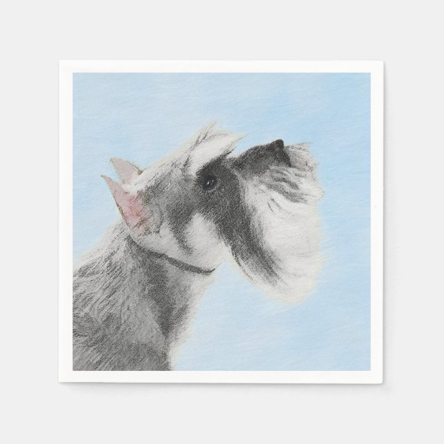 Serviette En Papier Schnauzer (Giant, Standard) Peinture - Chien Art (Devant)