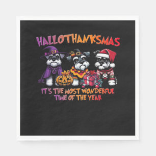 Serviette En Papier Schnauzer Halloween Thanksgiving Noël Classique