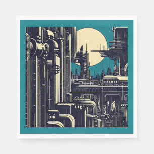 Serviette En Papier Sciage urbain futuriste SF 2