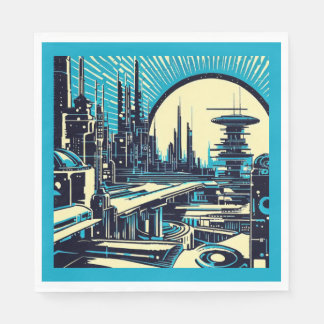 Serviette En Papier Sciage urbain futuriste SF 3