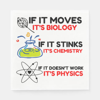 SERVIETTE EN PAPIER SCIENCE BIOLOGY CHIMIISTRY PHYSICS